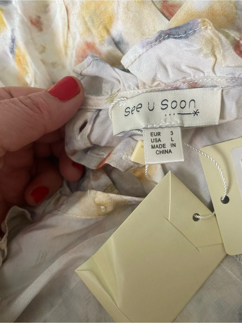 NWT Anthropologie see u soon Shallow dress off white dress size L